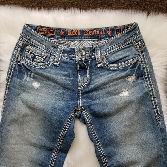 Rock Revival Kai Bling Pocket Capris Size 28 - Picture 3 of 8